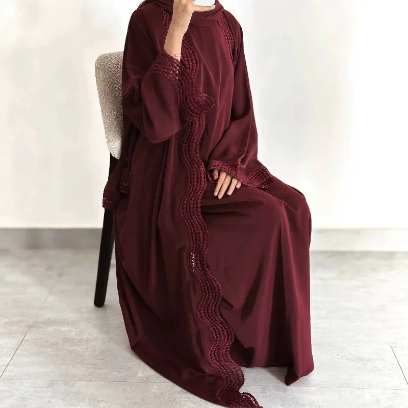 Eid Women Dress Open Abaya Cardigan Dresses Suit Dubai Jalabiya Ramadan Vestidos Arab Long Robe 2 Piece Set Morocco Kaftan 2026