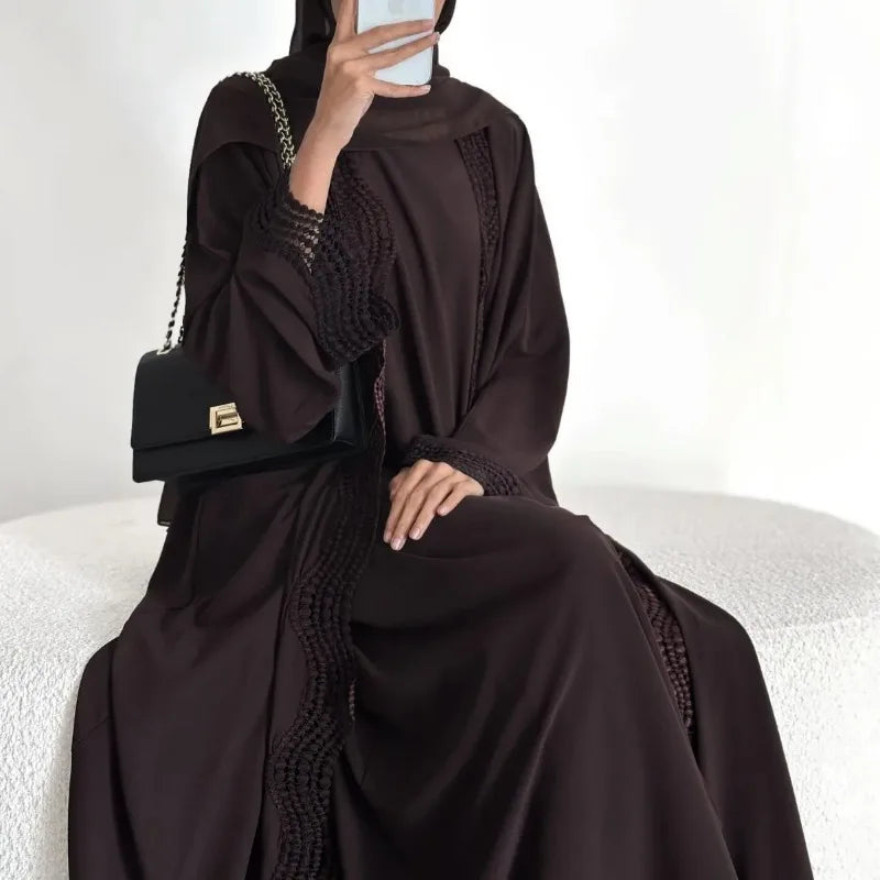 Eid Women Dress Open Abaya Cardigan Dresses Suit Dubai Jalabiya Ramadan Vestidos Arab Long Robe 2 Piece Set Morocco Kaftan 2026