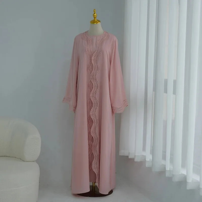 Eid Women Dress Open Abaya Cardigan Dresses Suit Dubai Jalabiya Ramadan Vestidos Arab Long Robe 2 Piece Set Morocco Kaftan 2026