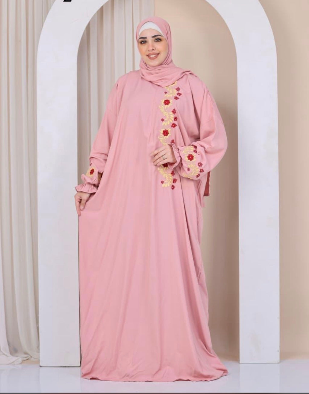Elegant Embroidered Abaya – Black & White and etc