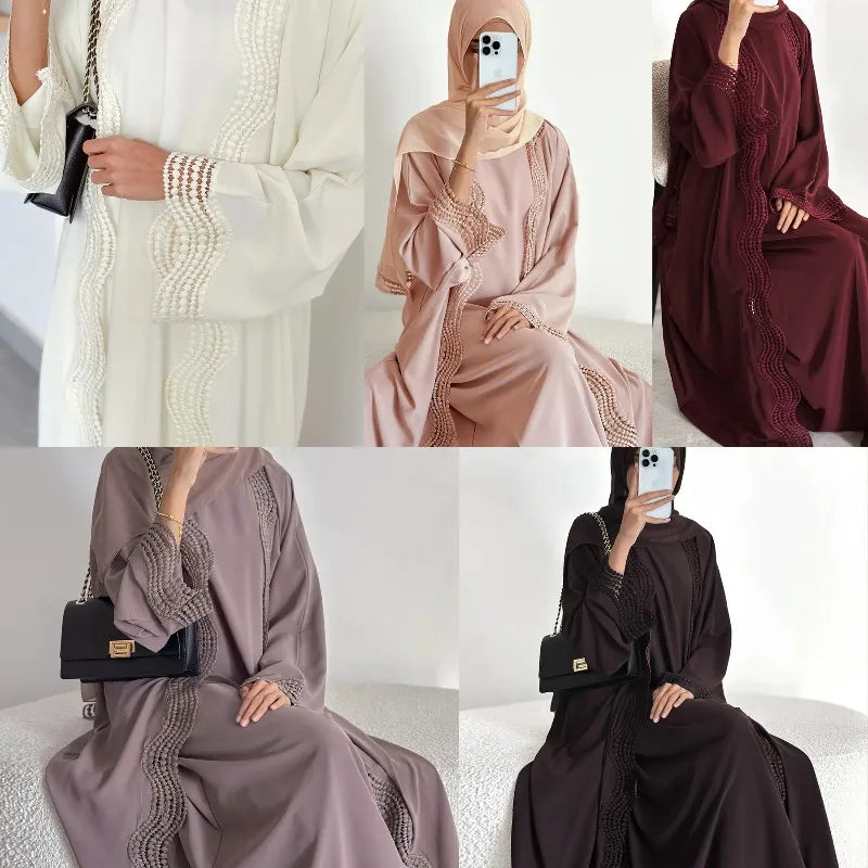 Eid Women Dress Open Abaya Cardigan Dresses Suit Dubai Jalabiya Ramadan Vestidos Arab Long Robe 2 Piece Set Morocco Kaftan 2026