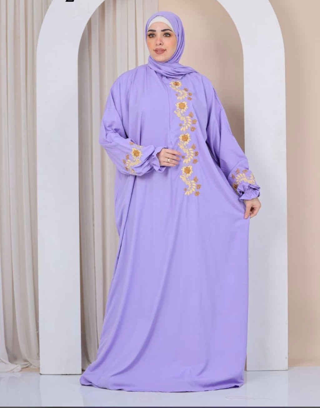 Elegant Embroidered Abaya – Black & White and etc