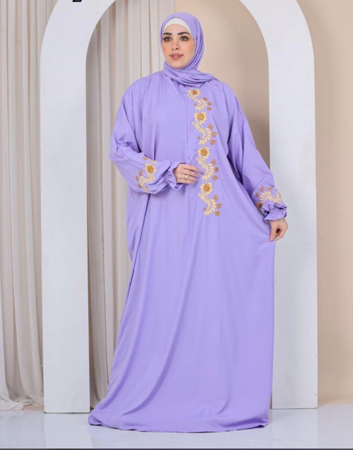 Elegant Embroidered Abaya – Black & White and etc